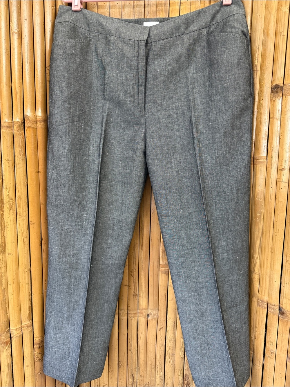 Chico's Gray Linen-Blend Dress Pants Size 3 short